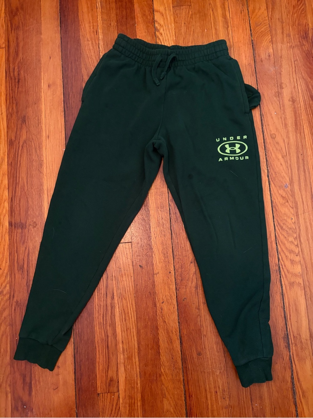 Under Armour Forest Green Joggers with Neon Logo